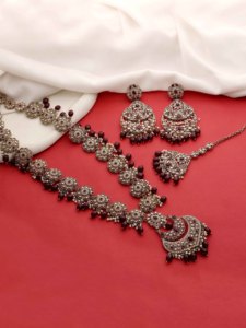 Conjunto de collares largos florales Chandbali Elegance Reverse AD - Product Image 2