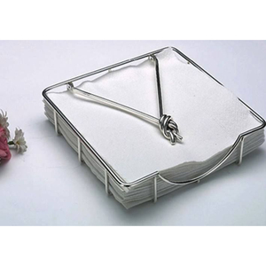 Dining Table Decor Stainless Steel Wire Tissue Dispenser Modern Square Metal <b>Napkin</b> <b>Holder</b> With Weighted Arm For Hotel Supply - Product Image 1