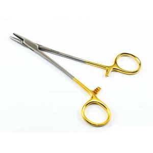 TC Derf 12 cm Porte-aiguille en acier inoxydable dentelé or pour produit de ciseaux chirurgicaux de chirurgie dentaire - Product Image 4