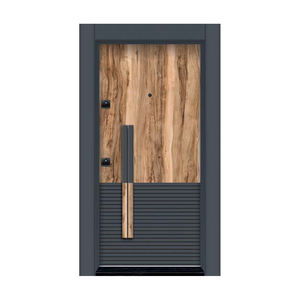 High Security Modern Steel Front Door Grey Exterior Entrance Door With Stainless Steel Handle - Product Image 3