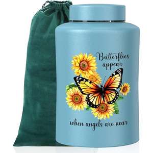 High on Demand Sunflower Butterflies Design Metal <b>Urns</b> for Human Ashes Available at <b>Large</b> Quantity from Indian Exporter - Product Image 3