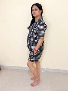 Vêtements de nuit à demi-manches Pyjamas pour femmes Combinaison de nuit en coton, vêtements de nuit tricotés pour femmes - Product Image 3