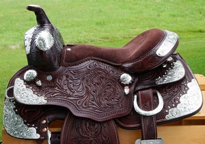Selle de spectacle Western Trail en cuir indien de qualité supérieure en cuir véritable avec ajustement de qualité supérieure selles de cheval équestre en gros - Product Image 4