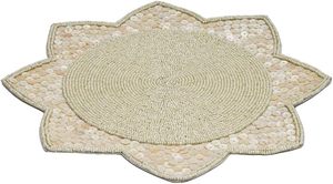 Modern Elegant Ivory Glass <b>Beaded</b> Floral <b>Placemat</b> for Luxury Farmhouse Living Room for Easter Wedding Party - Product Image 4