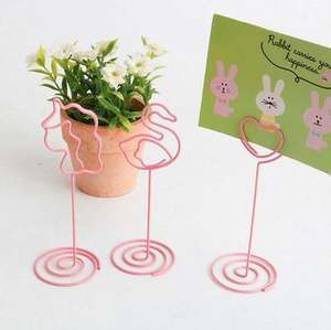 Soporte de tarjeta de diseño personalizado de Color rosa, decoración de mesa, soporte en forma de resorte, soportes de tarjeta modernos, electrodomésticos para bodas y oficinas - Product Image 2