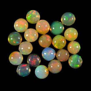 Opale de feu éthiopienne naturelle, cabochon en pierre précieuse, multicolore, 7 mm, évaluée par un tiers pour la fabrication de bijoux - Product Image 5