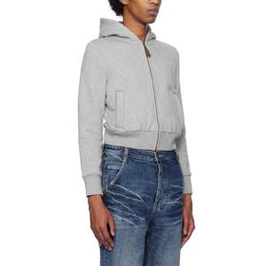 Haute qualité 100% coton fermeture éclair sweats à capuche pour hommes poids lourd français éponge surdimensionné 500gsm recadrée Boxy Zip coupe ample imprimé - Product Image 2