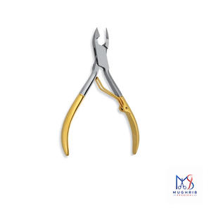 Coupe-cuticules en acier inoxydable à mâchoires larges et pointe affûtée, manche doré, coupe-ongles durable pour ongles épais - Product Image 1