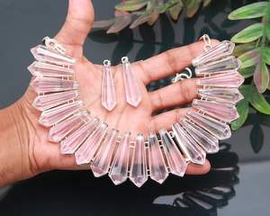 Handmade Children's <b>Pink</b> Kunzite Necklace with Earring 925 Sterling Silver Pencil Gemstone Adjustable Chain Jewelry Gift - Product Image 3