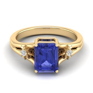 REYES corte esmeralda 2,5 quilates tanzanita anillo de piedras preciosas exquisita Plata de Ley 925 GRA certificado moissanita joyería fina regalos - Product Image 6