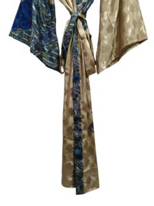 Camisa de Playa, Kimono de Seda para Mujer, Multicolor, Suave, Ropa de Casa, Blusa de Seda Multicolor, Kimono Corto Tipo Túnica - Product Image 3