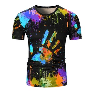 Ropa de moda Camisetas al por mayor contraste puntada sublimación camisetas de hombre hecho en fábrica último diseño casual Camiseta de algodón - Product Image 3