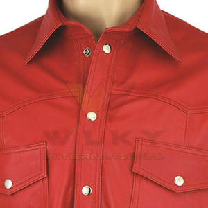 Chemise en cuir légère et confortable Chemise en cuir grande taille de couleur différente pour hommes de la meilleure qualité - Product Image 3