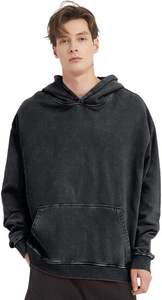 Custom Unisex Full Zip <b>Waterproof</b> <b>Hoodie</b> High-End Distressed Acid Wash Patched Regular Sleeve Heavyweight Streetwear 100% Cotton - Product Image 3