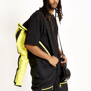 Combinaison de ski/snowboard imperméable jaune/noir pour homme/femme, veste isolée à capuche avec fonction coupe-vent et résistance à l'usure - Product Image 2