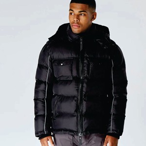 Logo personnalisé Vente en gros Hiver Noir Doudoune Vêtements de fitness Bomber Puffer Veste Hommes - Product Image 3