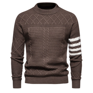 Pulls décontractés pour hommes en gros, coupe ajustée, 100% coton, tricot, pull ample, vêtements d'extérieur pour l'automne et l'hiver, standard - Product Image 1