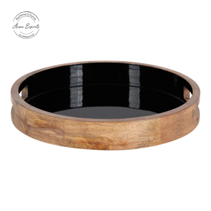 Bandeja Grande de Madera Hecha a Mano al por Mayor de Fábrica con Acabado Esmaltado Premium para Centro de Mesa - Product Image 2