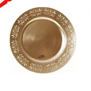 Plaque de chargeur de décor de mariage et de fête en acier inoxydable en métal argenté pour restaurant et bar d'hôtel - Product Image 3