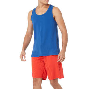 Solid Color <b>Men's</b> O-Neck Breathable Quick Dry Spandex/Cotton/Polyester <b>Tank</b> <b>Top</b> <b>for</b> Gym Fitness Workout Adults Boys - Product Image 2