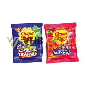 Sachet de sucettes 8x30x9G saveur chocolat, bonbons durs multicolores en gros - Product Image 2