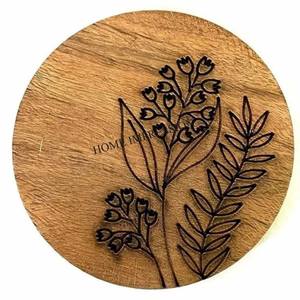 Proveedores directos de fábrica Posavasos de madera de teca de forma redonda Juego de 4 Esteras y almohadillas decorativas de mesa grande de gran demanda de Venta caliente - Product Image 3