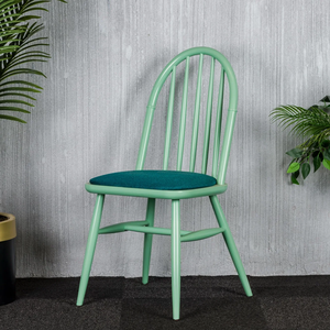 Elegant Retro Wooden Dining Chair Green Finish Durable Construction for Home, Hotel, and <b>Restaurant</b> Use - Product Image 1