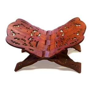 ที่ตั้งหนังสือไม้ศักดิ์สิทธิ์สไตล์วินเทจพับเก็บได้ปลายหนังสือไม้แกะสลักด้วยมือสำหรับคัมภีร์กุรอานและหนังสือจิตวิญญาณอื่นๆ - Product Image 5