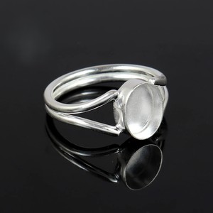 Dernières 925 Sterling Silver Oval 4x6mm Bezel Cup Ring Blanc Setting DIY Resin Jewelry Breastmilk Keepsake Bezel Silver Ring - Product Image 5