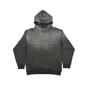 Sweat à capuche zippé sur mesure de luxe, poids lourd, grande taille, avec appliques brodées, couture, lavage à l'acide - Product Image 1