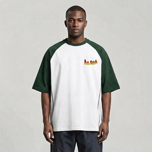 Camisetas casuales personalizadas para hombre al por mayor, de calidad premium y lujo, corte holgado, 100% algodón, lisas, con impresión de logotipo en seda personalizada. - Product Image 1
