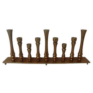 Bougeoir en métal décoratif pour la maison porte-bougie en nickel rugueux pour Noël et décoration de table - Product Image 2