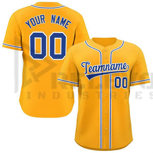 Uniforme de baseball unisexe de haute qualité, logo personnalisé, taille plus, maillot en sergé 3D, couture sur le devant, respirant, évacuation de l'humidité, maille solide - Product Image 4