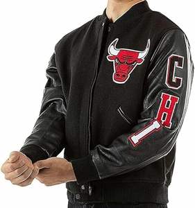 แจ็คเก็ตทีมชิคาโกบูลส์แบบสั่งทำพิเศษสำหรับผู้ชาย แจ็คเก็ตพรีเมียมจากสหรัฐอเมริกา - แจ็คเก็ตเบสบอลปักตัวอักษรสำหรับผู้ชาย - Product Image 4