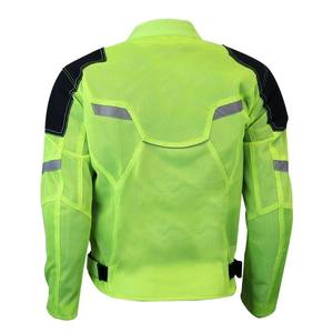 2024 llegada de invierno hombres verde neón Material de malla reflectante cremallera ajustada chaqueta de corredor de moto forro interior térmico Reversible - Product Image 2