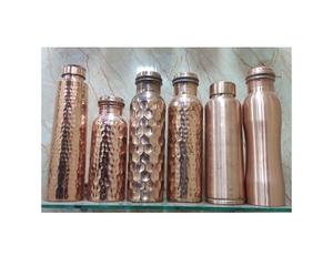 Bouteille d'eau en métal de cuivre pur à fond rayé incroyable pour améliorer la santé globale d'un individu parfait pour les cadeaux - Product Image 6