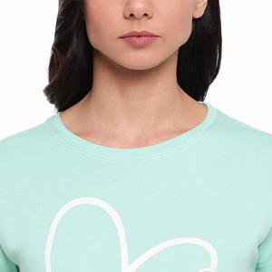 Camisa de verano de media manga con cuello redondo para mujer personalizada con pantalones cortos de secado rápido Color azul cielo por encima de la rodilla conjuntos cortos decorados con encaje - Product Image 5