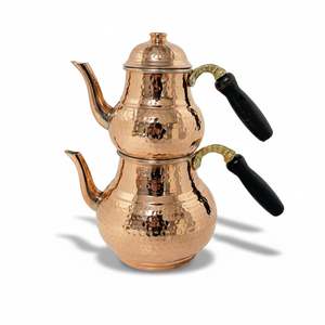 Tetera de cobre martillado vintage personalizada con tapa y asa - Product Image 2
