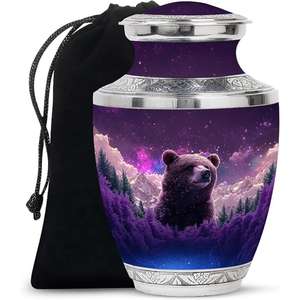 โกศทองเหลืองทำด้วยมือสำหรับขี้เถ้าของมนุษย์โกศใส่เถ้ากระดูกทาสีฟ้าสำหรับฝังขี้เถ้าจากอินเดีย - Product Image 6