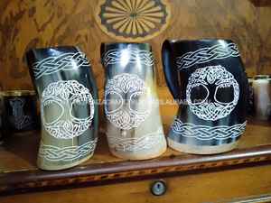 Taza de cuerno para beber de calidad de Faizacraft con diseño único Taza de vino impermeable - Product Image 3