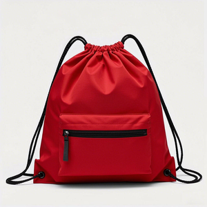 Gran oferta impermeable nueva bolsa de plástico con cordón con cuerda logotipo personalizado mochila de tela de algodón al por mayor - Product Image 6