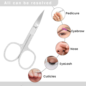 Kit profesional de pinzas para cejas de acero inoxidable alemán Color plateado con bolsa de cuero especialmente hecha para dar forma a las cejas - Product Image 6