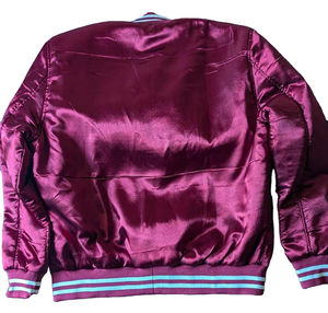 Custom Embroidered Baseball Satin Jacket 100% <b>Polyester</b> Satin Baseball Bomber Varsity High Quality Plus Size Satin Jackets - Product Image 4