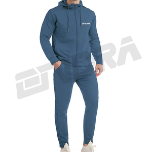 Conjunto de ropa deportiva para hombre Color sólido Chaqueta con cremallera completa y pantalones Chándal estampado informal Conjunto de entrenamiento de gimnasio de dos piezas - Product Image 1