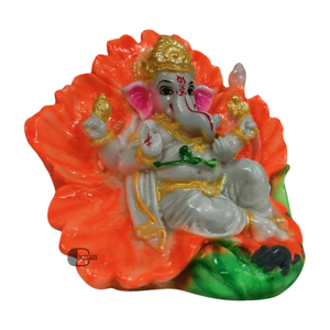 Estatua de Ganesh Ji de Poliresina, Modelo Hecho a Mano, Pintado a Mano, Decoración Religiosa Tradicional, Pooja, Boda, Hogar, Estilo Indio - Product Image 4