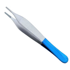 Pinzas profesionales de tejido Adson de un solo uso de alta calidad, 12cm, 4,75 pulgadas, instrumento quirúrgico Dental azul - Product Image 1