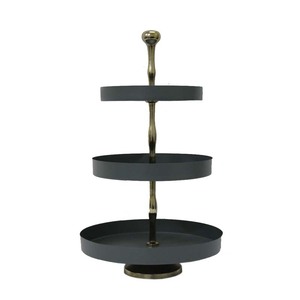 Présentoir à gâteau de forme carrée en métal à 3 niveaux en vrac noir mat fini or pour présentoir de fête d'événement d'anniversaire - Product Image 4