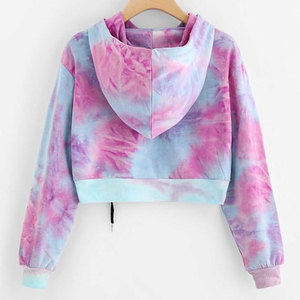 Sudadera con capucha corta informal OEM y ODM de alta calidad para mujer, sudadera de longitud corta con estampado de logotipo personalizado para invierno - Product Image 3
