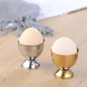 Customized Logo <b>Kitchen</b> <b>Accessories</b> Dishwasher Safe Soft Boiled Egg Cups Holder in Silver <b>Gold</b> Colors Made Stainless Steel Metal - Product Image 1