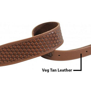 Eslinga ajustable de cuero de vaca genuino con diseño de tejido de cesta elegante Accesorio de caza duradero con respaldo de gamuza - Product Image 5